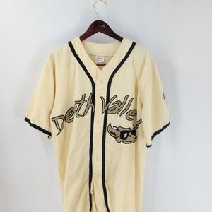 VINTAGE Athletic Apparel Death Valley Button Front Baseball Jersey Ivory XL